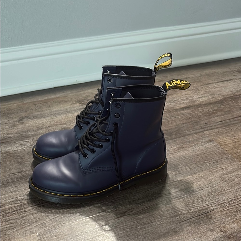 Dr. Martens Dark Purple Combat Boots - Picture 2 of 4